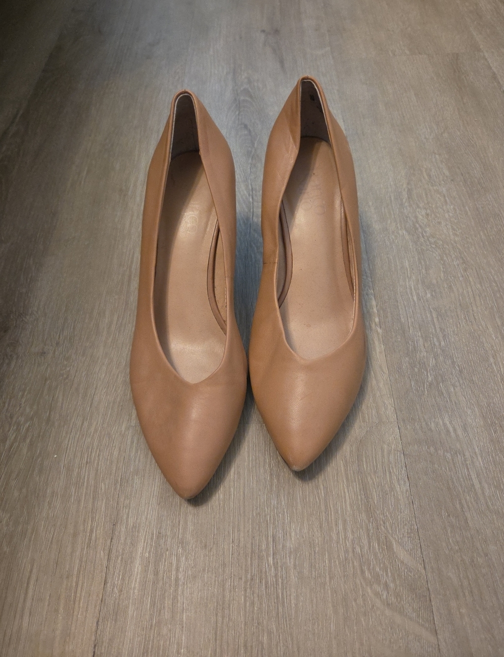 Franco Sarto Nude/Tan Pointed-Toe Pumps